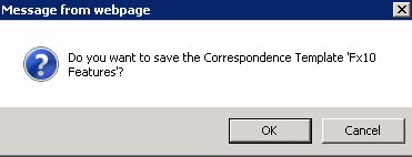 Message de vérification de l’enregistrement du modèle de correspondance